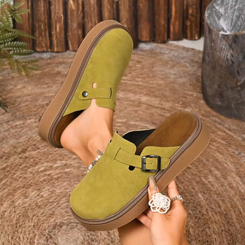 Comfortable And Versatile Mule Shoes Green