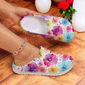 Fashion Printed Women's Toe-Post Slippers, Colorful Floral Print