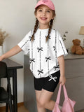 Girls' Fashion Shorts Set, Cute And Stylish Printed Set, for Outdoor