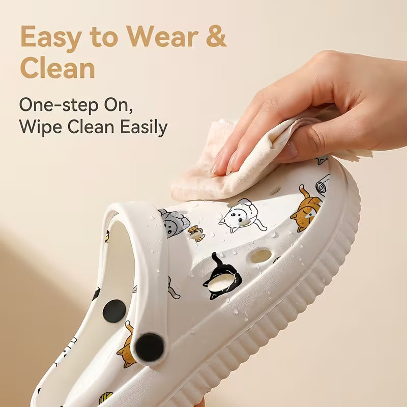 Cartoon Cat Pattern Print, Easy to Clean Quick-Dry Breathable