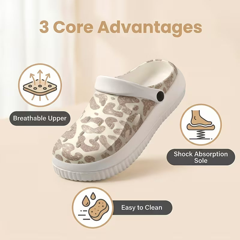 EVA Clogs with a Premium Animal Print Mule Design, Easy to Clean