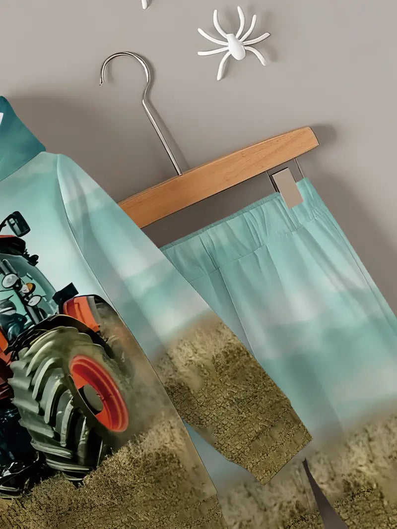 Baby Boys & Girls Hoodie Set Tractor & Farm