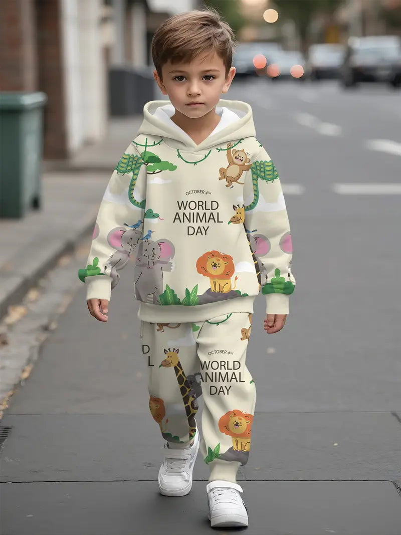 Baby Boys & Girls Hoodie Set Forest Animal