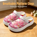 New Comfortable EVA Garden Shoes with Pink-Toned Artistic Floral