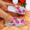 Women' Tropical Hibiscus Flower Clogs - Pink-Blue Gradient EVA Slippers