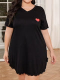 Women's Nightgown Spring Summer Loose Short Sleeve