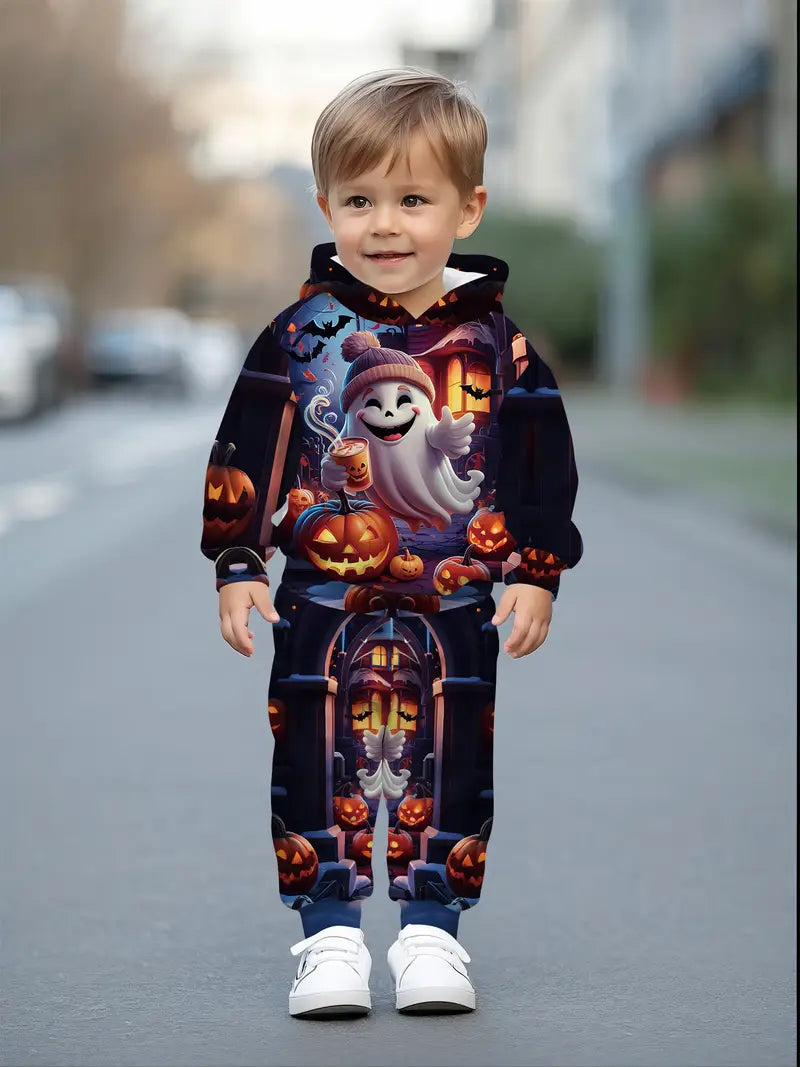 Baby Boys & Girls Hoodie Set Ghost, Pumpkin Lantern & Bat