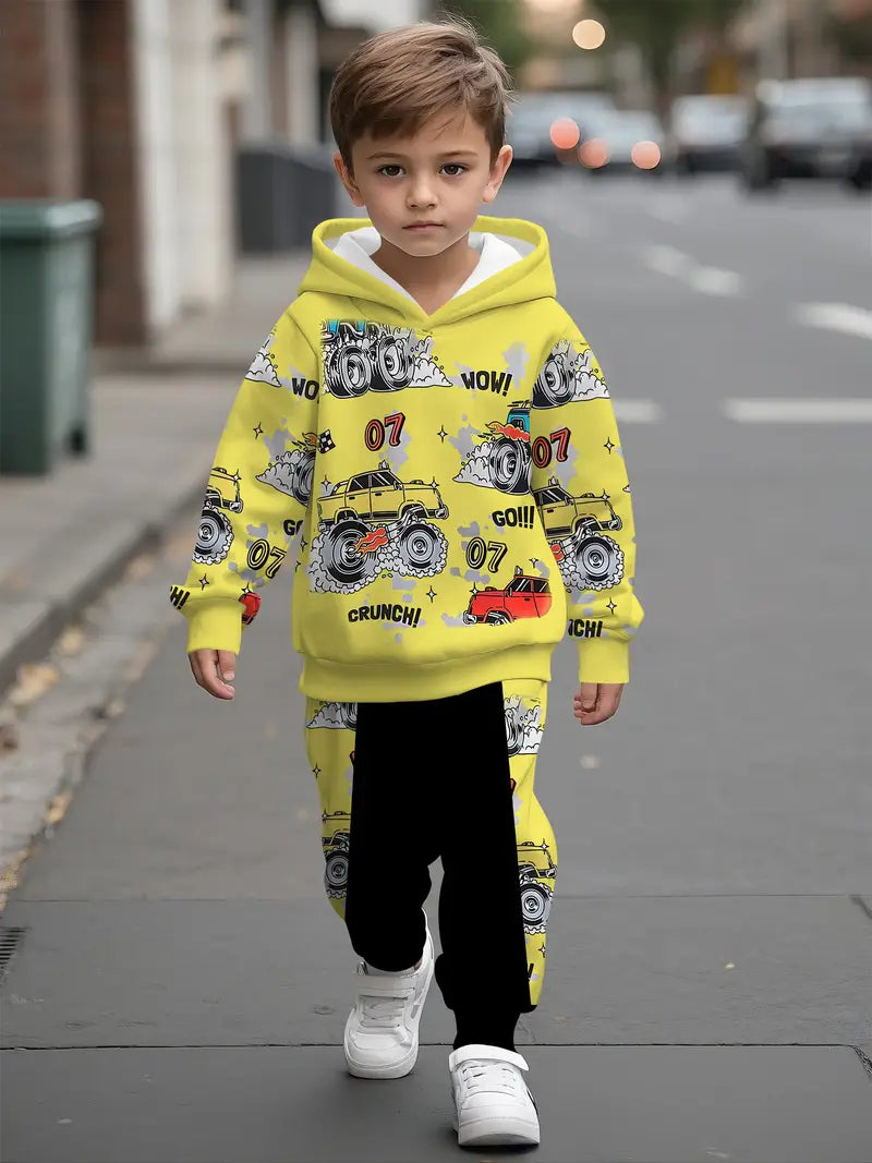 Baby Boys & Girls Hoodie Set Monster Truck