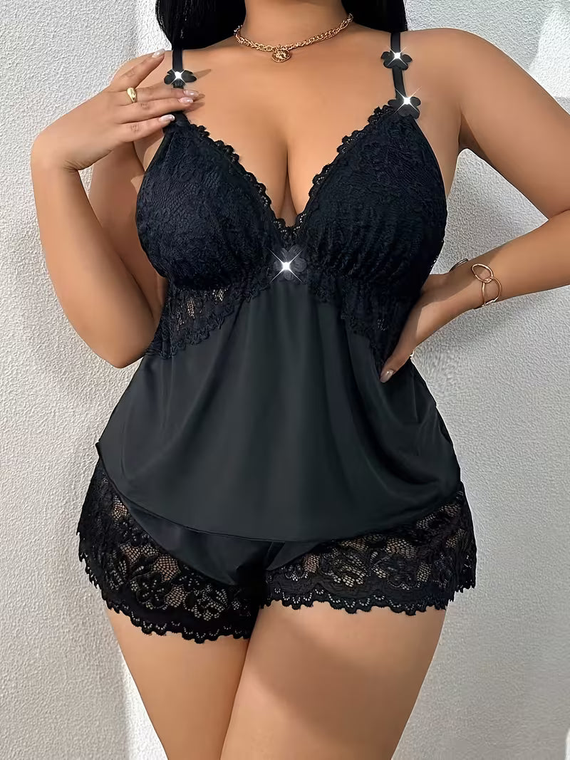Loose Lace Halter Pajamas for Women, Casual V-neck, Comfortable and Sexy Home Wear Set