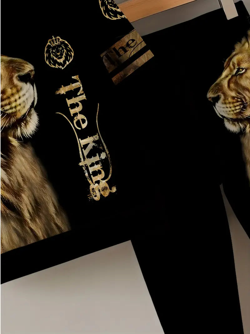 Baby Boys & Girls Hoodie Set Black Lion
