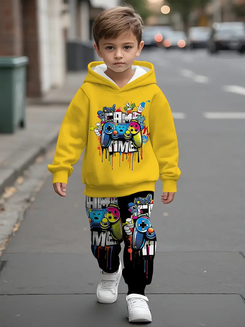 Baby Boys & Girls Hoodie Set graffiti print