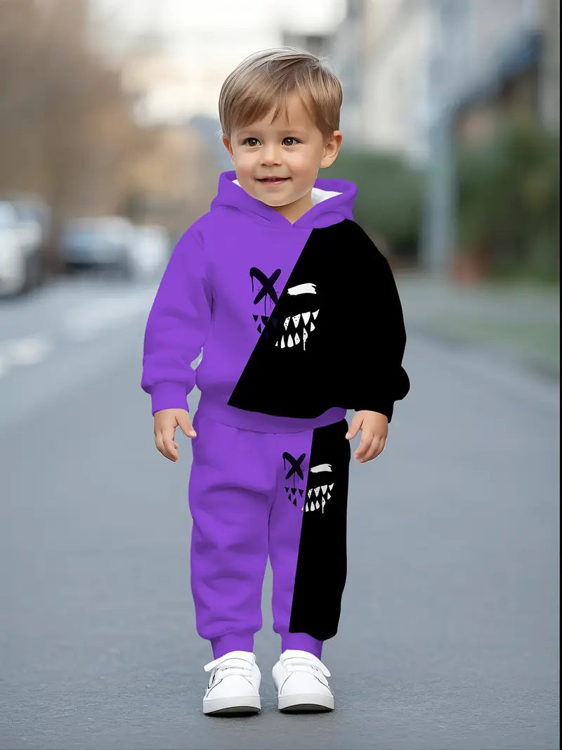 Baby Boys & Girls Hoodie Set Evil Smiling Face