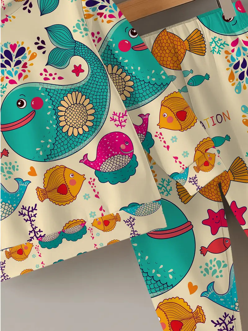 Baby Boys & Girls Hoodie Set marine life