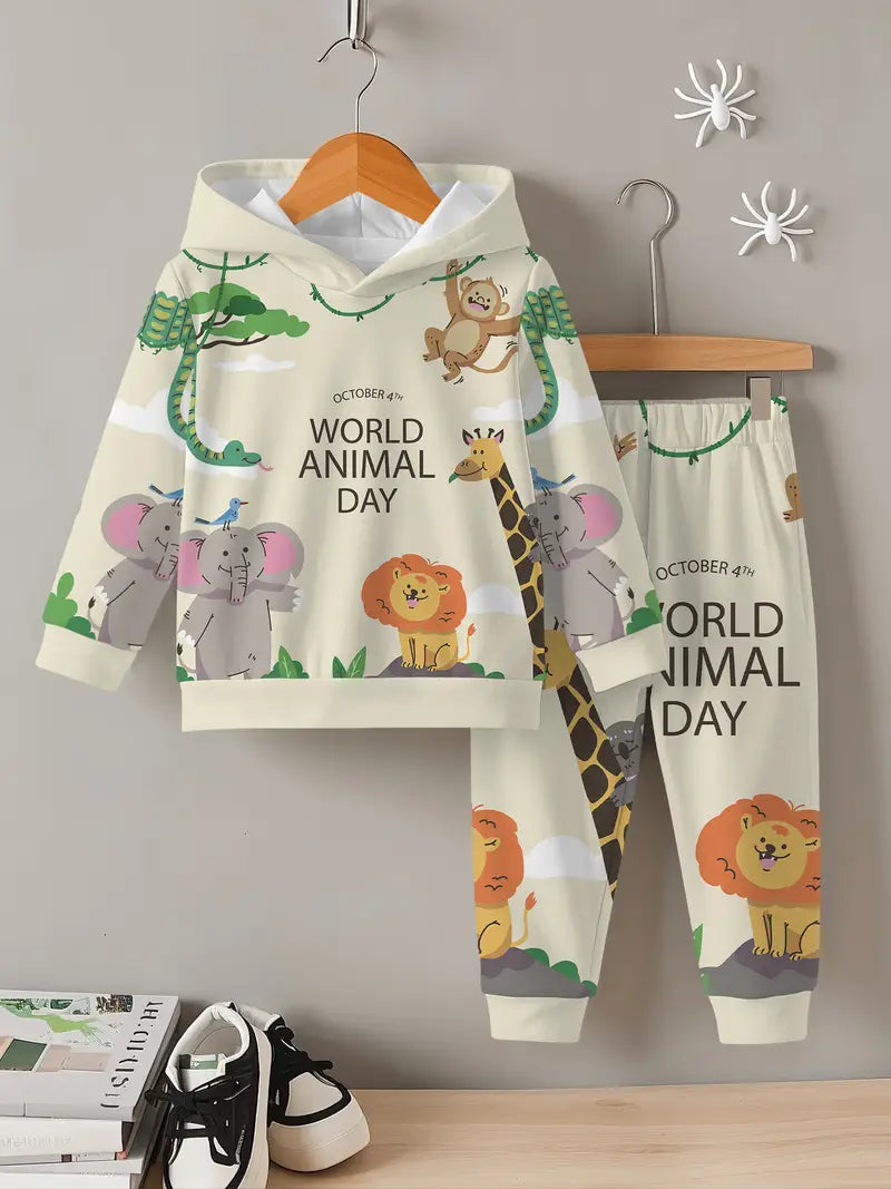 Baby Boys & Girls Hoodie Set Forest Animal