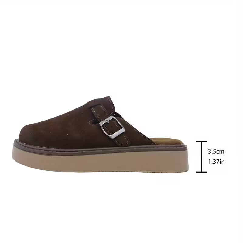 Comfortable And Versatile Mule Shoes Khaki