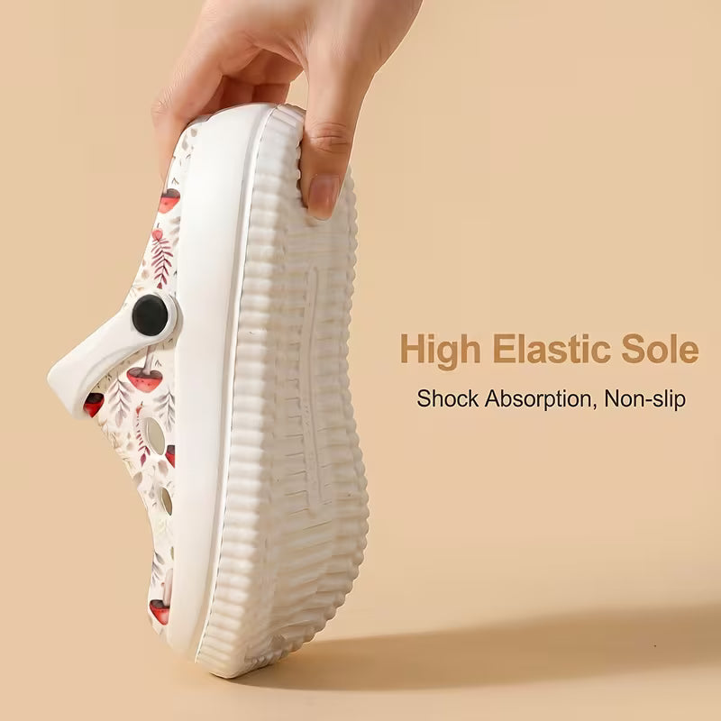 Cute Mushroom Pattern Print, Comfortable, Durable And Lightweight Slippers
