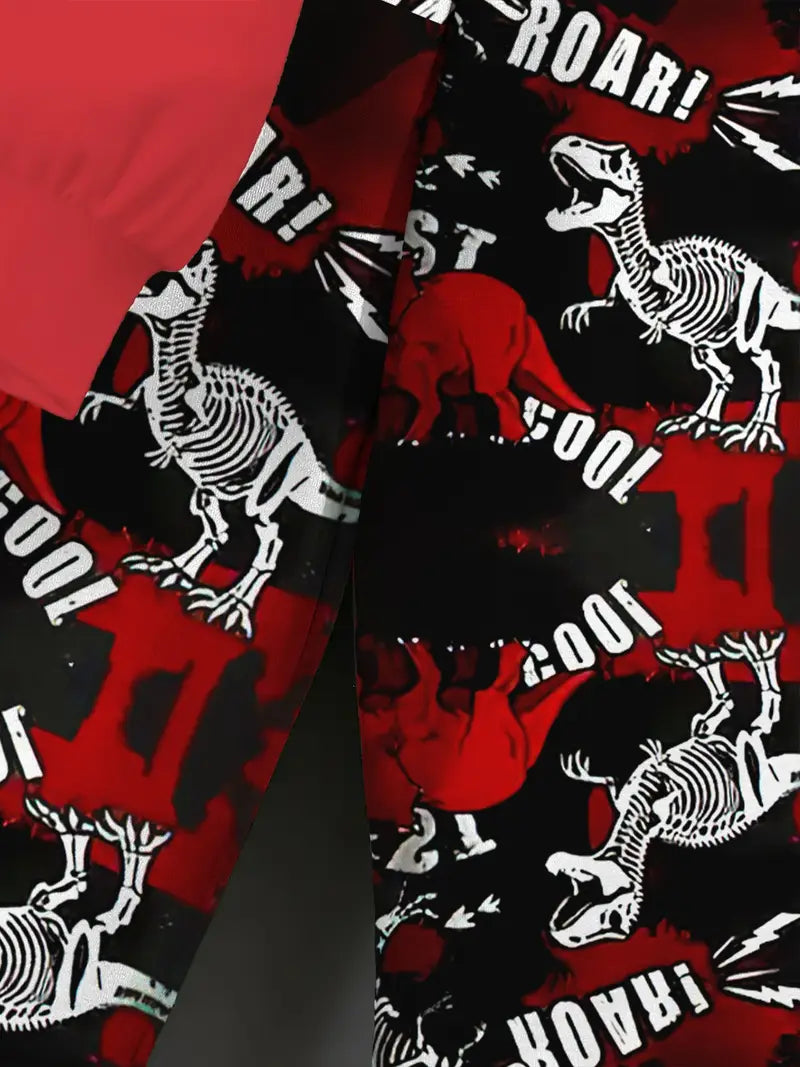Baby Boys & Girls Hoodie Set Red Cool T-Rex Skull