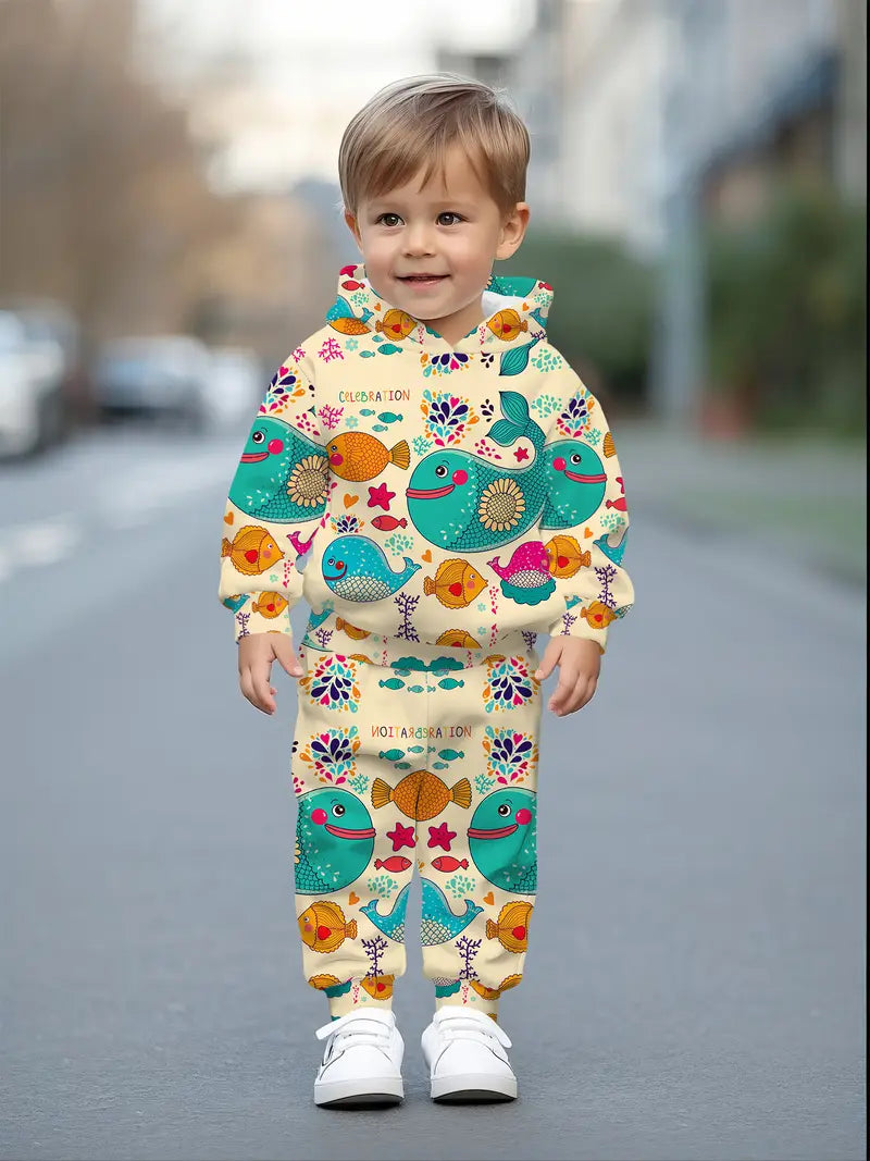 Baby Boys & Girls Hoodie Set marine life