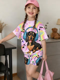 Fashion Shorts Set Cute Fashion Printed Set, Perfect for Outdoor