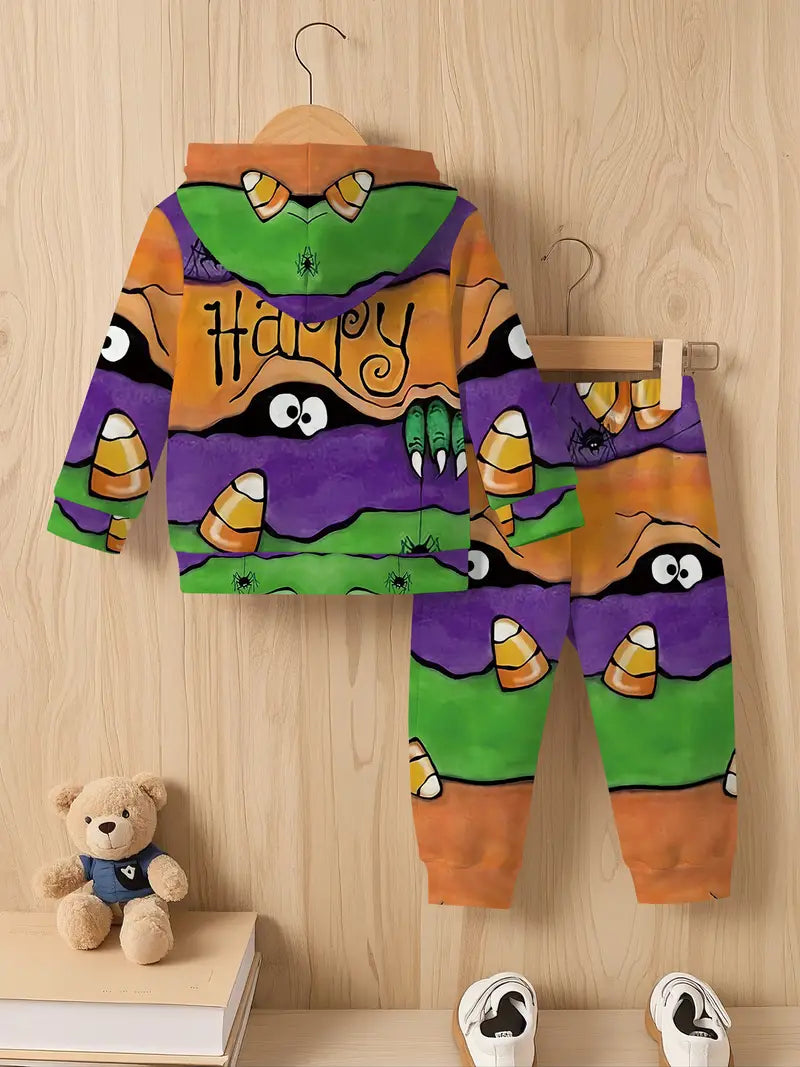Baby Boys & Girls Hoodie Set Halloween Spider