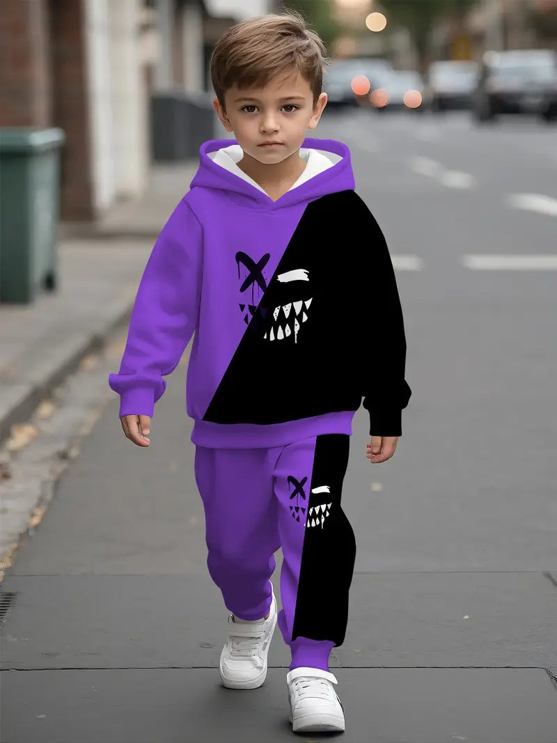 Baby Boys & Girls Hoodie Set Evil Smiling Face