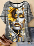 3D Print Lady Face Tee for Everyday Wear